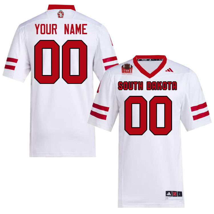 Custom South Dakota Coyotes Name And Number Football Jerseys-White